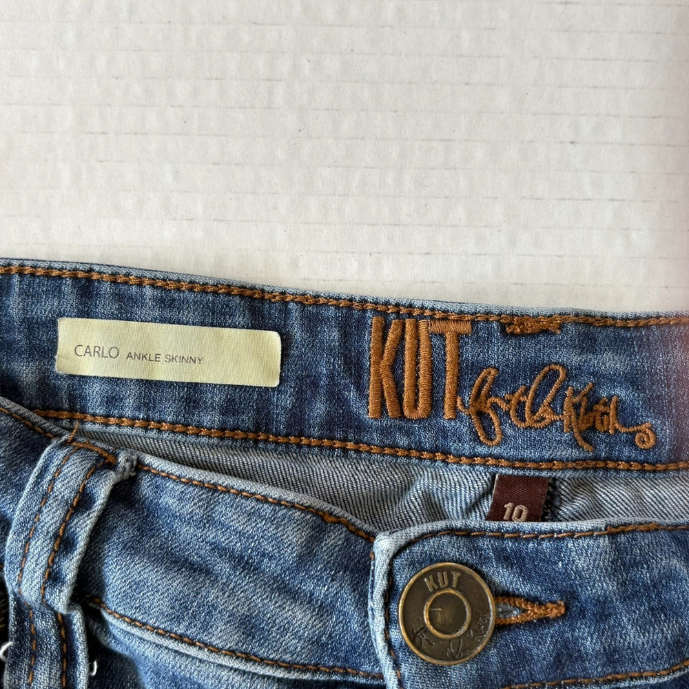 Kut From The Kloth Carlo Ankle Skinny Jeans Blue Size 10 - Picture 8 of 14